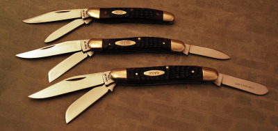 Three 70's dot Case knives