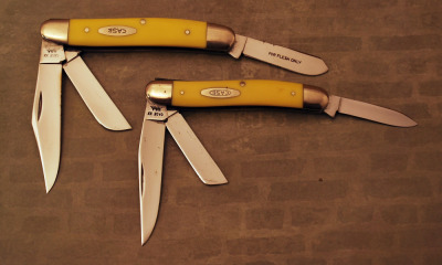 Pair of Case yellow handles--70's dots