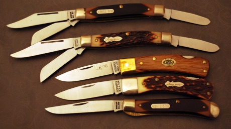 Five Schrade USA made knives