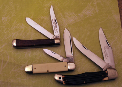 Three vintage USA made knives
