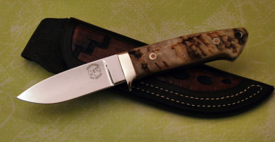 Swearingen Handmade sheep horn drop point.