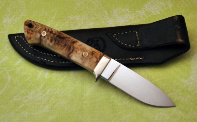 Swearingen Handmade sheep horn drop point. - 2