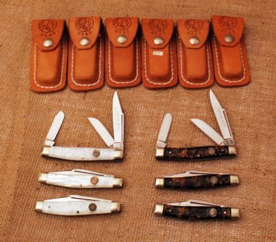 Half-Dozen 1st Generation Buckcreek Indianheads--with sheaths