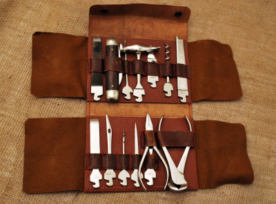 D.R.G.M. marked German 15 piece fancy cased tool kit - 2
