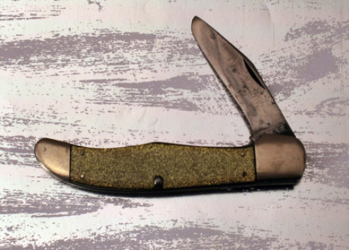 Case Rare Gold Stone Handled Tested Folding Hunter