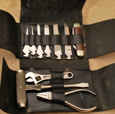 W. E. D & T Co., Utica NY leather cased tool kit - 2