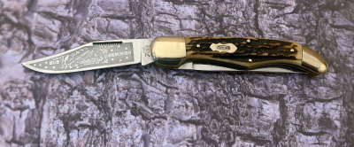 Bulldog Brand stag 2 blade folding hunter, 1983, 1st Gen