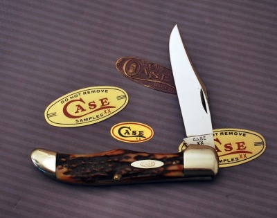 Case XX Red stag flat ground folding hunter