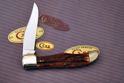 Case XX Red stag flat ground folding hunter - 2