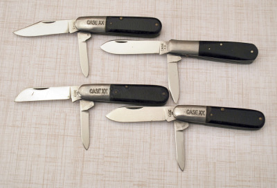 Case XX Four different black handled Barlows