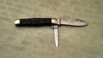 Case Bros. SPRINGVILLE, NY Super Rare 3- year Case mark, swell center 2 blade, Unknown pattern - 2