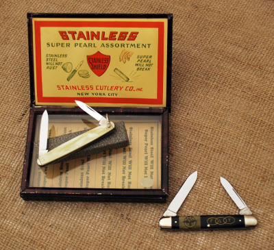 Rare Stainless Cutlery Display with original knife