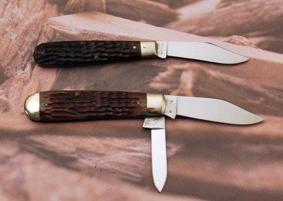 Pair of Vintage Case XX swell end knives - 2