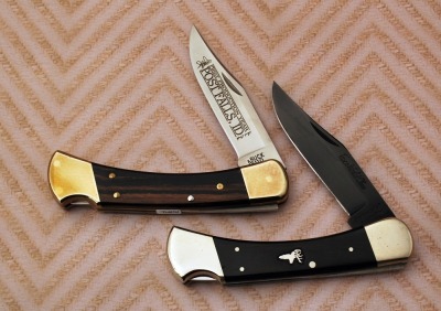 5 inch Folding Hunters: Buck 1st Idaho Production & Tasco. - 2