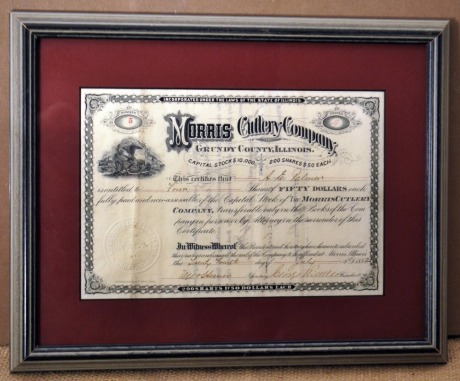1882 Cutlery Stock Certificate