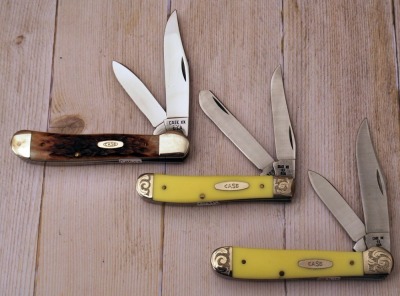 Three 1980's bone knives