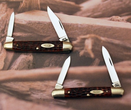 Pair of Case XX pre-65 bone knives