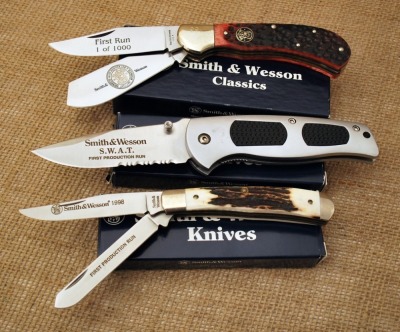 Three S&W First Production knives