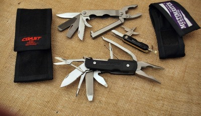 Three multitools, Gerber, Coast & Kutmaster