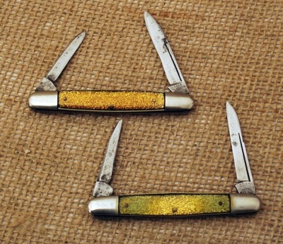 Pair of vintage Case Goldstone handles