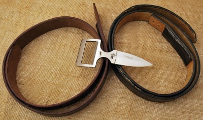 Bowen Belt Buckle Knife-2 belts