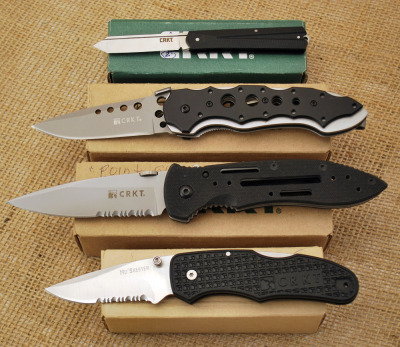 Four CRKT: Van Hoy Yea-go, Moskeater, Art Deco, Point Guard.