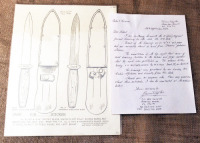 M. H. Cole original illustration of Case Sticking Knife for his Military Books