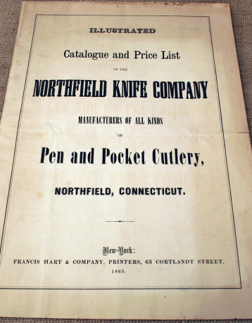 Northfield Cutlery 1865 catalog. Super rare. Only one known.
