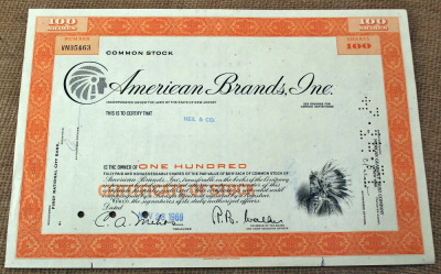 American Brands stock certificate
