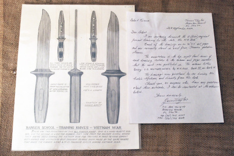 Cole Original drawing for Ranger School Training Knives