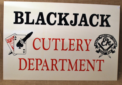 Blackjack Cutlery advertising sign