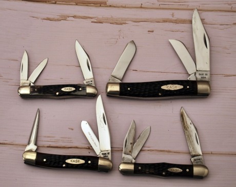 Four Case Delrin handled knives