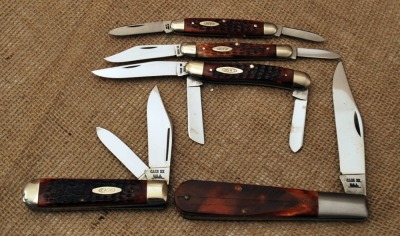 Five Case 70's bone knives