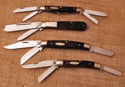 Four Case knives from 70's