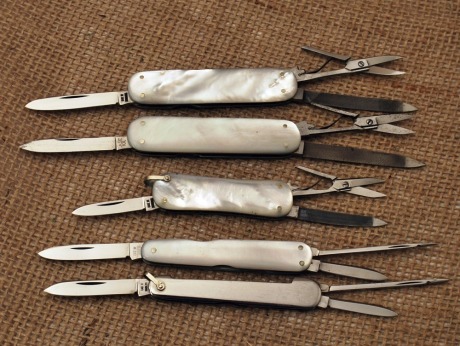 Five Case knives-4 rare pearls