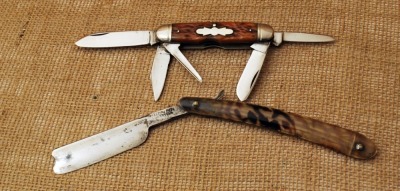 Two items 5-Blade bone and razor