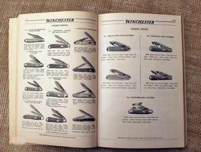 Winchester pre-1940 original vintage catalog, features a wide variety of items, including knives. - 2