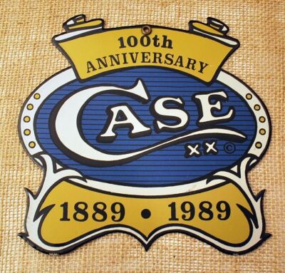 Case Centennial 100th anniversary color heavy metal sign