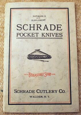 Schrade Original Catalog E and supplement, includes a separate price list.