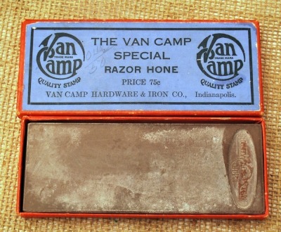 Vintage Van Camp Razor hone in box.