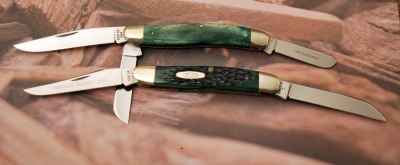 Two Case Green bone knives