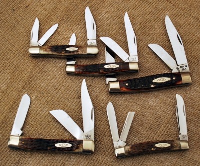 Five Case Bone handled Knives 70's & 80's