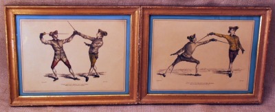 Framed Fencing Lithographs - 7