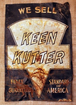 Vintage Metal Keen Kutter sign.