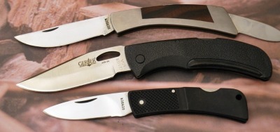 Three Gerber folding knives