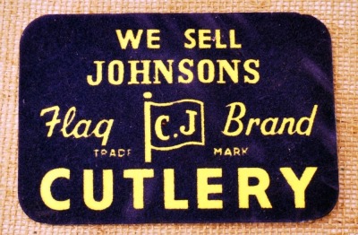 C. Johnson stand up advertising sign