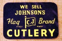 C. Johnson stand up advertising sign