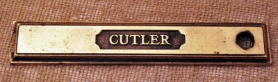 "Cutler" metal sign