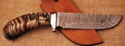 Bruce Bacon Damascus & sheephorn Handmade - 2