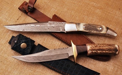 Pair of Unmarked Stag knives